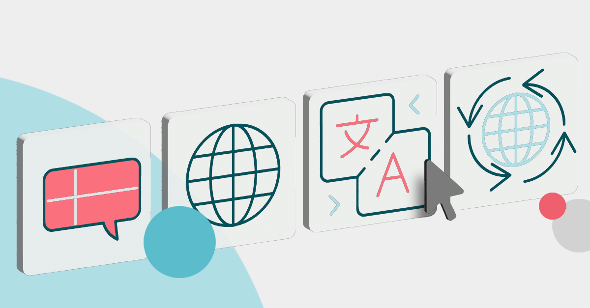 A graphic showing the 4 language selector options