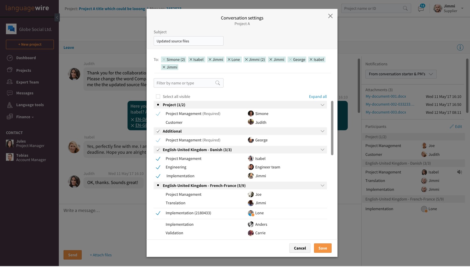 Messages - choose what to message