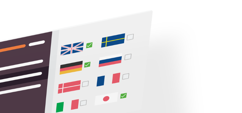 a web page showing different languages